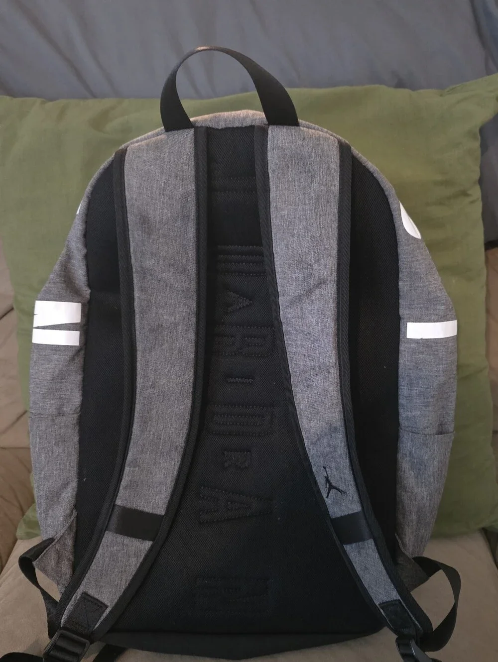 Jordan Grey Jumpman Backpack with Red Tag